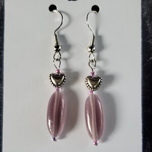 Elegant Lavender Heart Earrings